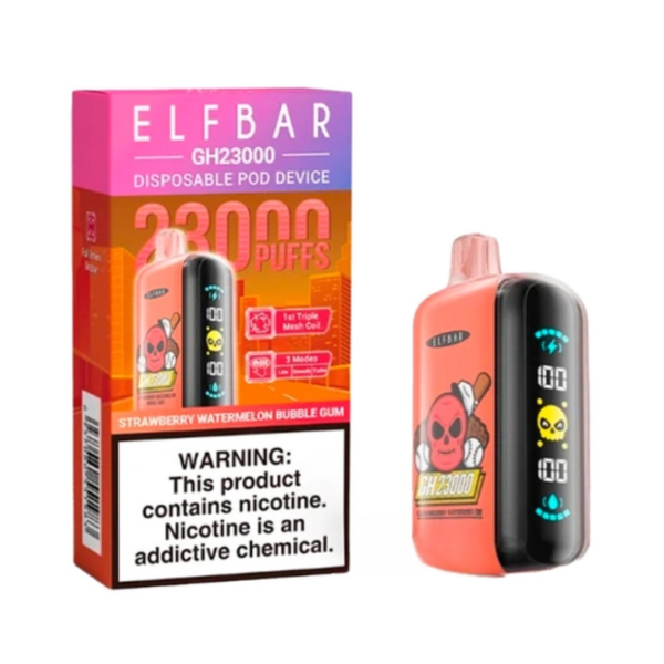 Elf Bar 23000 Strawberry Watermelon Bubble Gum (Клубнично-арбузная Жвачка) | Одноразовая электронная сигарета