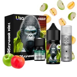 Uliq Яблочный Микс 30мл | Набор для самозaмеса (солевой никотин)