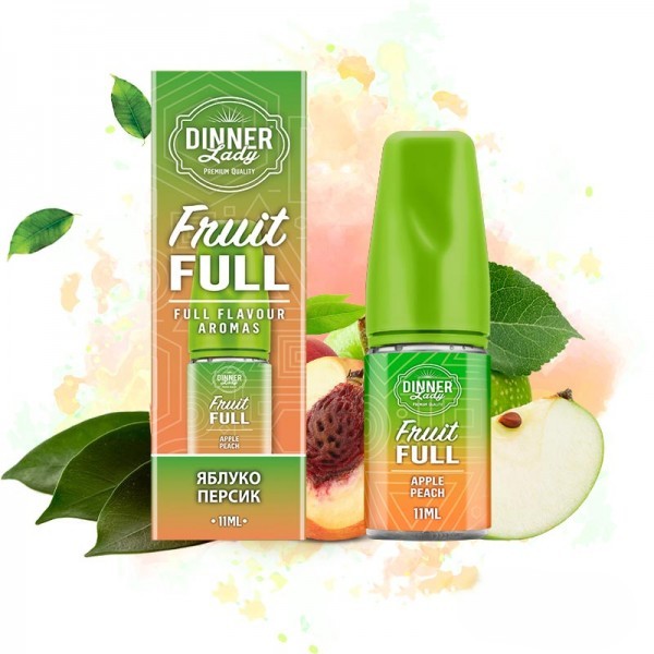 Dinner Lady Fruit Full Яблуко Персик 30мл | Набір для самозaмісу (сольовий нікотин)