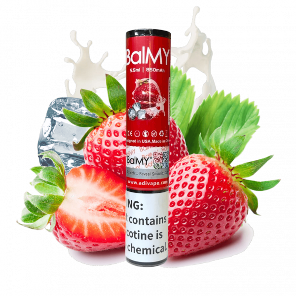 Balmy 1500 Strawberry Milk (Полуничне морозиво) | Одноразова електронна сигарета