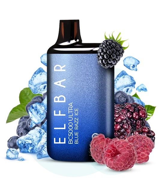 Elf Bar 5000 ULTRA Blue Razz Ice (Блакитна малина з льодом) | Одноразова електронна сигарета