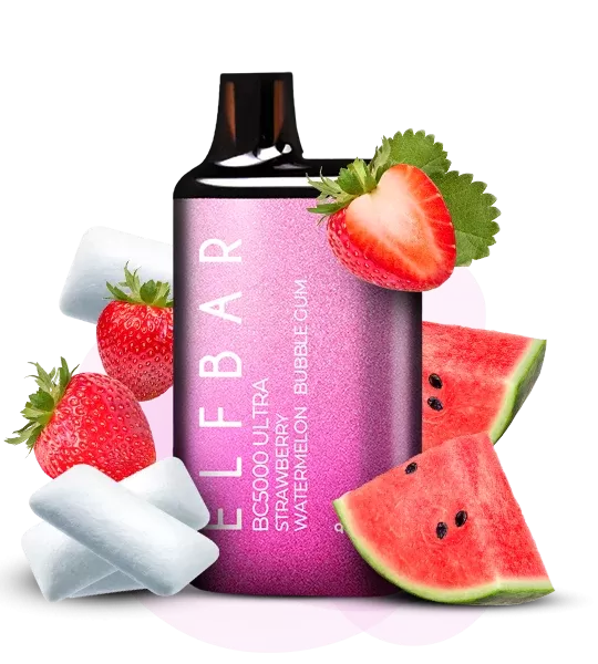 Elf Bar 5000 ULTRA Strawberry Watermelon Gum (Клубника Арбуз Жвачка)