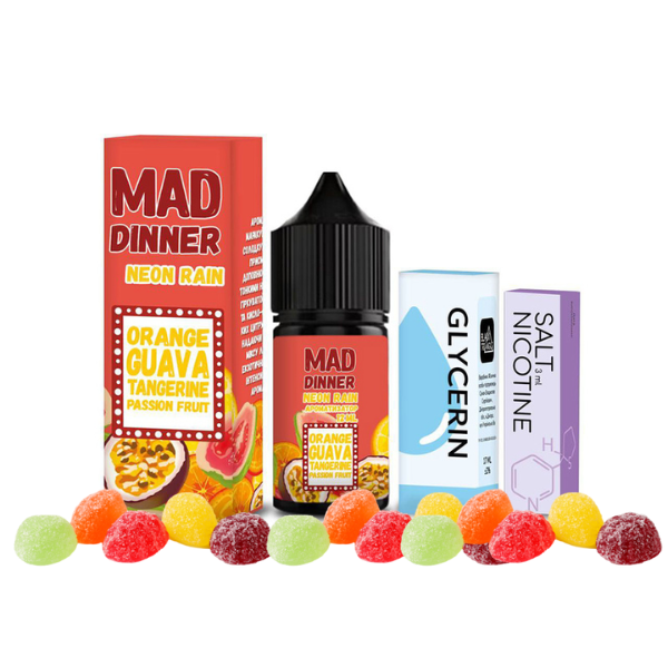 Mad Dinner Salt Neon Rain 30мл (Кислые конфеты) | Набор для самозaмеса (солевой никотин)
