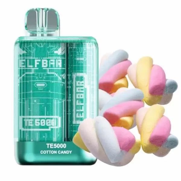 (Уцінка) Elf Bar TE5000 Cotton Candy (Солодка вата) | Одноразова електронна сигарета