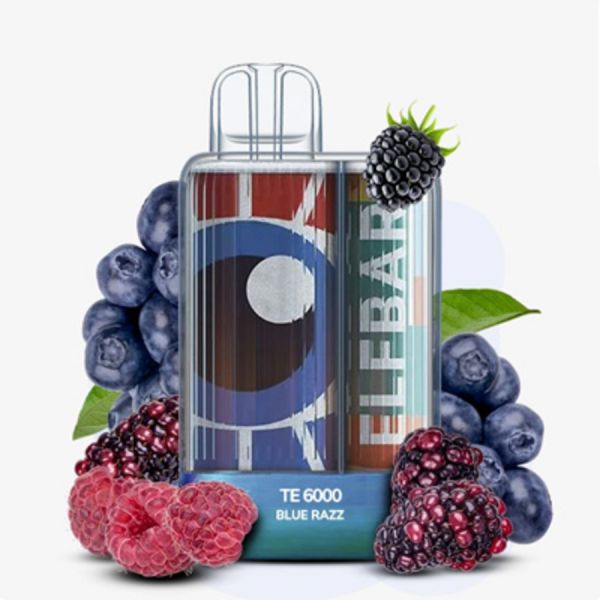 Elf Bar TE6000 Blue Razz Ice (Блакитна малина з льодом) | Одноразова електронна сигарета