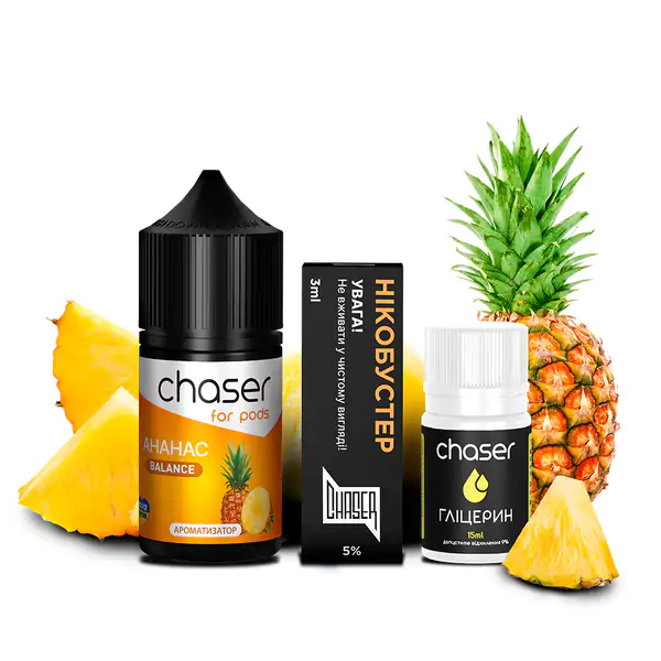 Chaser For Pods Pineapple 30мл (Ананас) | Набор для самозамеса (солевой никотин)