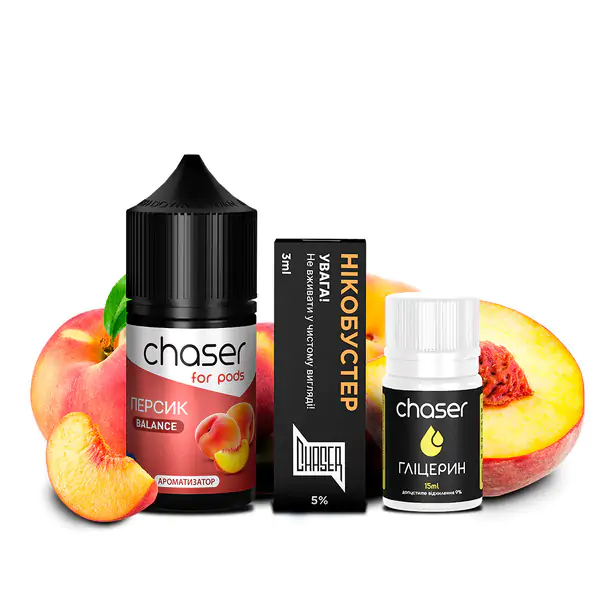 Chaser For Pods Peach 30мл (Персик) | Набор для самозамеса (солевой никотин)
