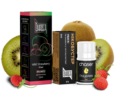 Chaser Black Kiwi Wild Strawberry 30мл (Суниця та Ківі) | Набір для самозaмісу (сольовий нікотин)