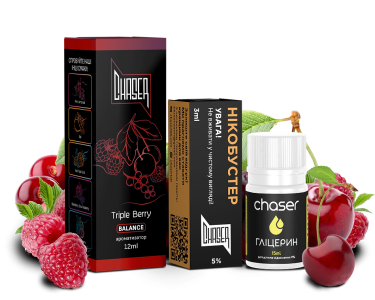 Chaser Black Triple Berry 30мл (Черная смородина, Вишня, Малина) | Набор для самозамеса (солевой никотин)
