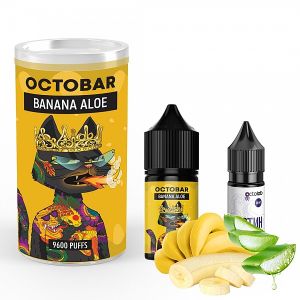 Octobar Banana Aloe 30мл (Банан з Алоє) | Набір для самозaмісу (сольовий нікотин)