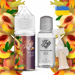 Fluffy Puff Peach Jam 30мл (Персиковий Джем) | Набір для самозaмісу (сольовий нікотин)