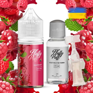 Fluffy Puff Raspberry 30мл (Малина) | Набор для самозaмеса (солевой никотин)