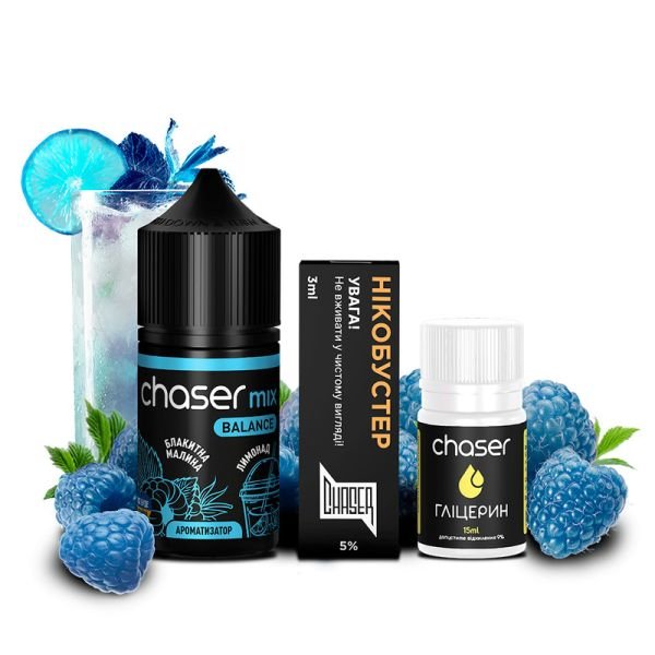 Chaser Mix Голубая Малина Лимонад 30мл | Набор для самозaмеса (солевой никотин)