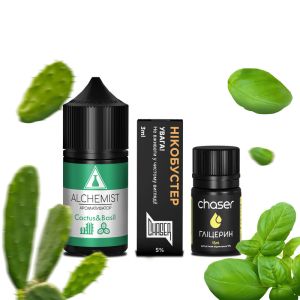 Alchemist Cactus Basilic 30мл (Кактус Базилік) | Набір для самозамісу (сольовий нікотин)