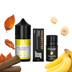 Alchemist Cubabanana 30мл (Тютюн з бананом) | Набір для самозамісу (сольовий нікотин)