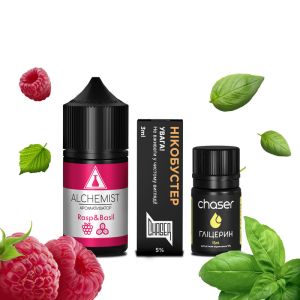 Alchemist Raspberry Basilic 30мл (Малина Базилик) | Набор для самозамеса (солевой никотин)