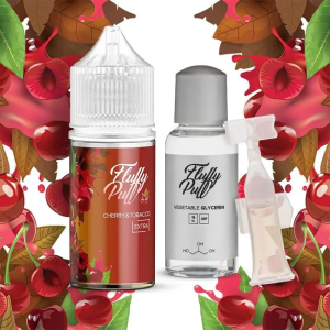 Fluffy Puff Cherry Tobacco 30мл (Вишня Тютюн) | Набір для самозaмісу (сольовий нікотин)