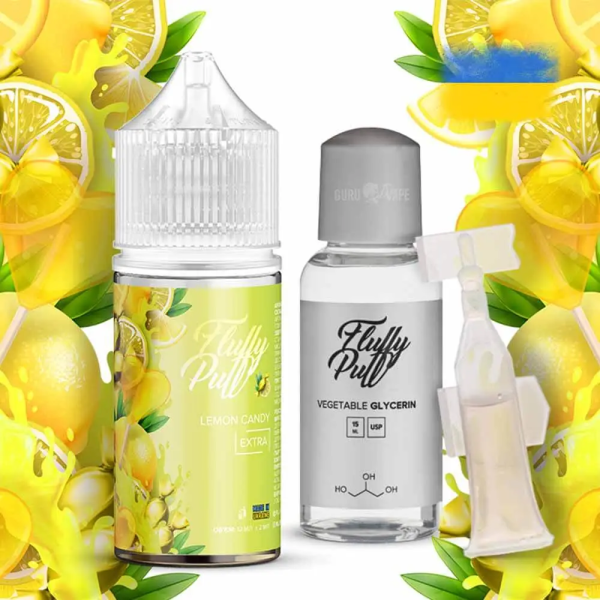 Fluffy Puff Lemon Candy 30мл (Лимонная Конфета) | Набор для самозaмеса (солевой никотин)