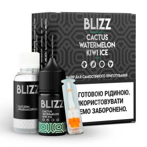 Blizz Cactus Watermelon Kiwi Ice 30мл (Кактус Кавун Ківі Лід) | Набір для самозaмісу (сольовий нікотин)