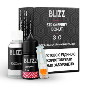 Blizz Strawberry Donut 30мл (Полуничний Пончик) | Набір для самозaмісу (сольовий нікотин)