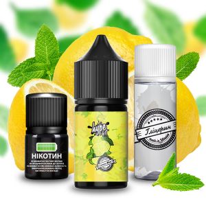 Hype Lemon Mint 30мл (Лимон М'ята) | Набір для самозaмісу (сольовий нікотин)