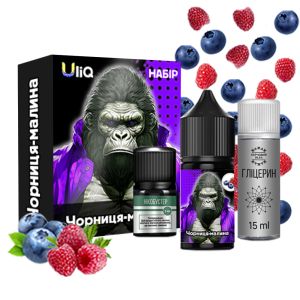 Uliq Чорниця Малина Вишня 30мл | Набір для самозaмісу (сольовий нікотин)