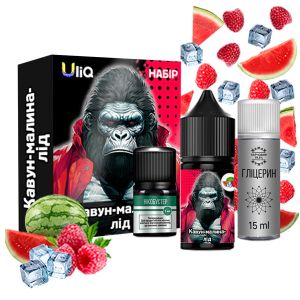 Uliq Кавун Малина 30мл | Набір для самозaмісу (сольовий нікотин)