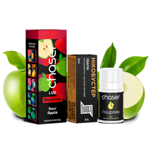 Chaser LUX Sour Apple 30мл (Кисле Яблуко) | Набір для самозaмісу (сольовий нікотин)