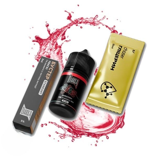 Chaser Black Wild Strawberry Mint 30мл (Суниця Мята) | Набір для самозaмісу (сольовий нікотин)