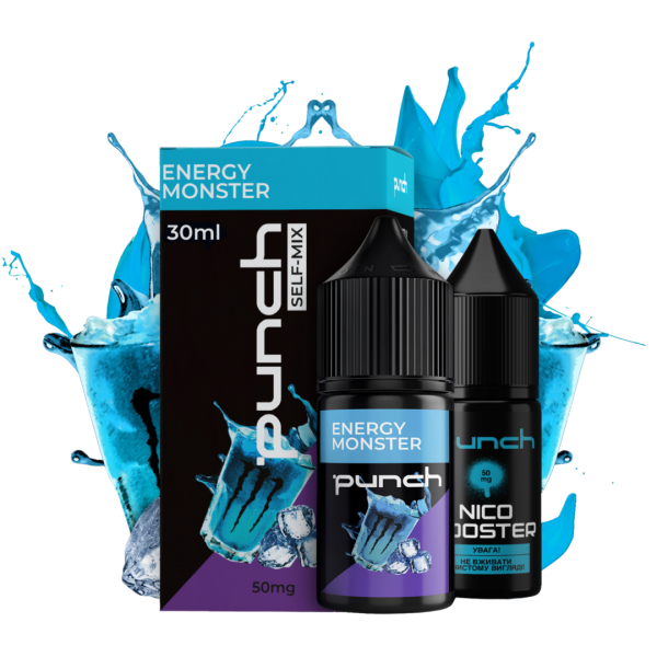 Punch Energy Monster 30мл (Енергетик з Льодом) | Набір для самозaмісу (сольовий нікотин)