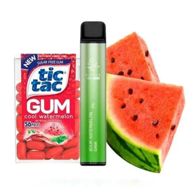 Elf Bar 1500 Ultra Watermelon Gami (Кислий Кавун Гумка) | Одноразова електронна сигарета