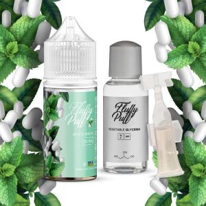 Fluffy Puff White Mints 30мл (Мятні Цукерки) | Набір для самозaмісу (сольовий нікотин)