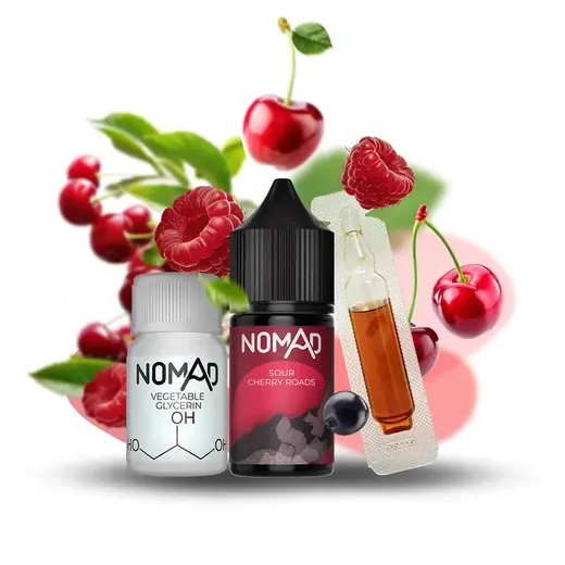 Nomad Sour Cherry Roads (Вишня) | Набор для самозамеса (солевой никотин)