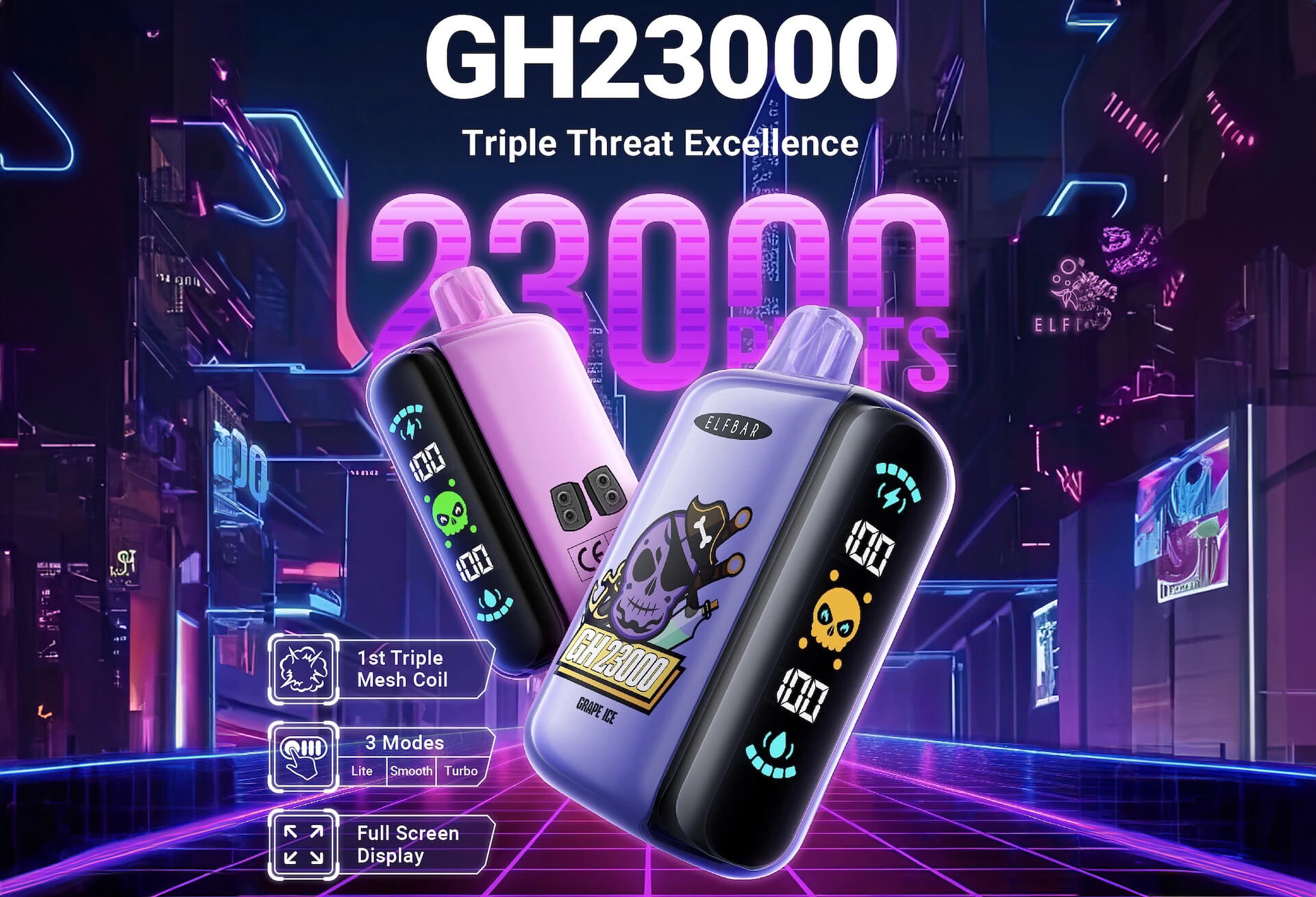 Elf Bar 23000 Grape Ice (Виноград Лёд) | Одноразовая электронная сигарета