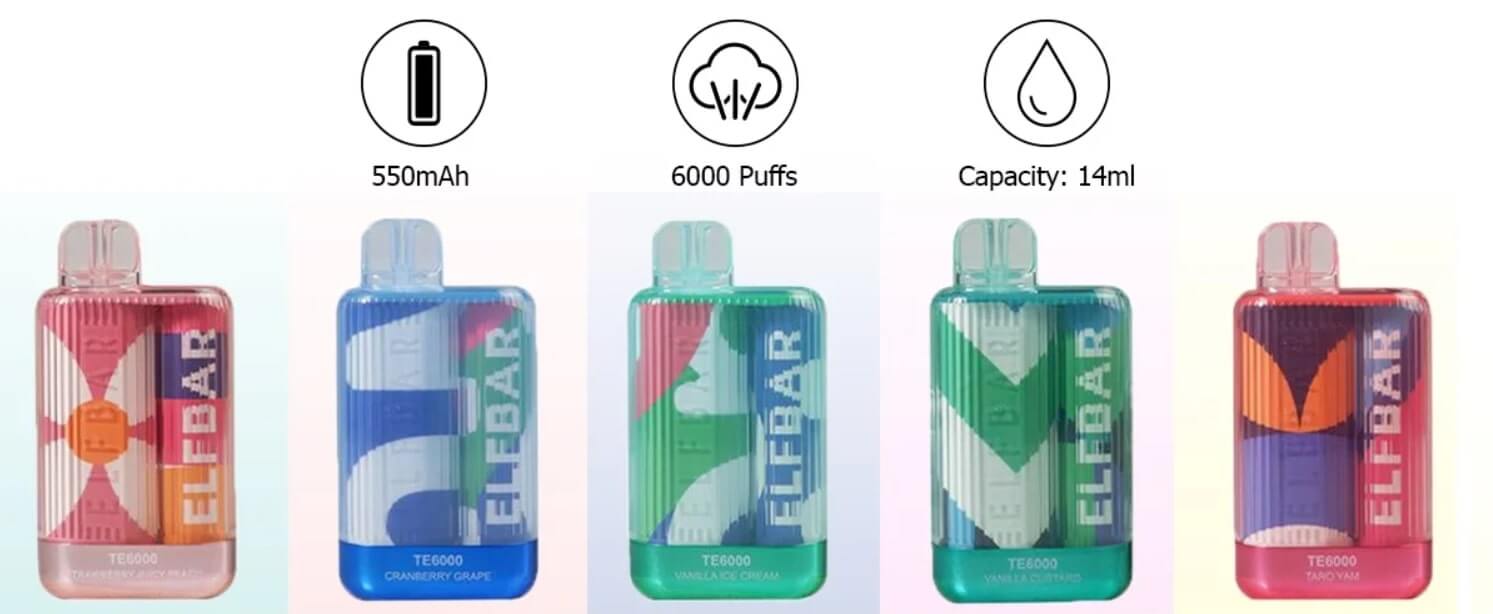 Elf Bar TE6000 Blue Razz Ice (Блакитна малина з льодом) | Одноразова електронна сигарета